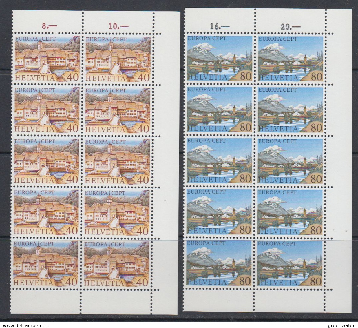 Europa Cept 1977 Switzerland 2v Bl Of 10 ** Mnh (43525A) - 1977