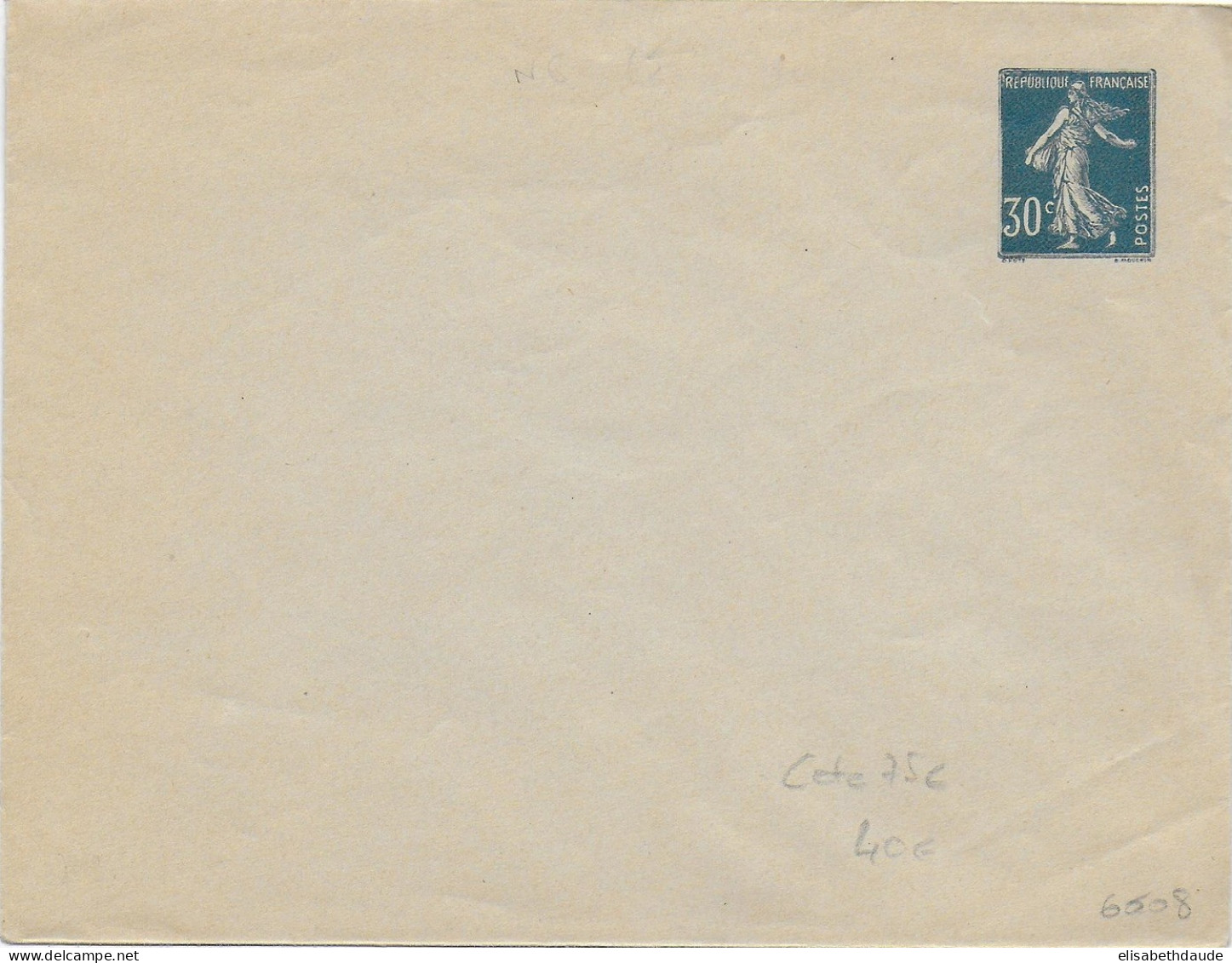 1926 - TYPE SEMEUSE - ENVELOPPE ENTIER NEUVE 30c - STORCH N6 - Enveloppes Types Et TSC (avant 1995)