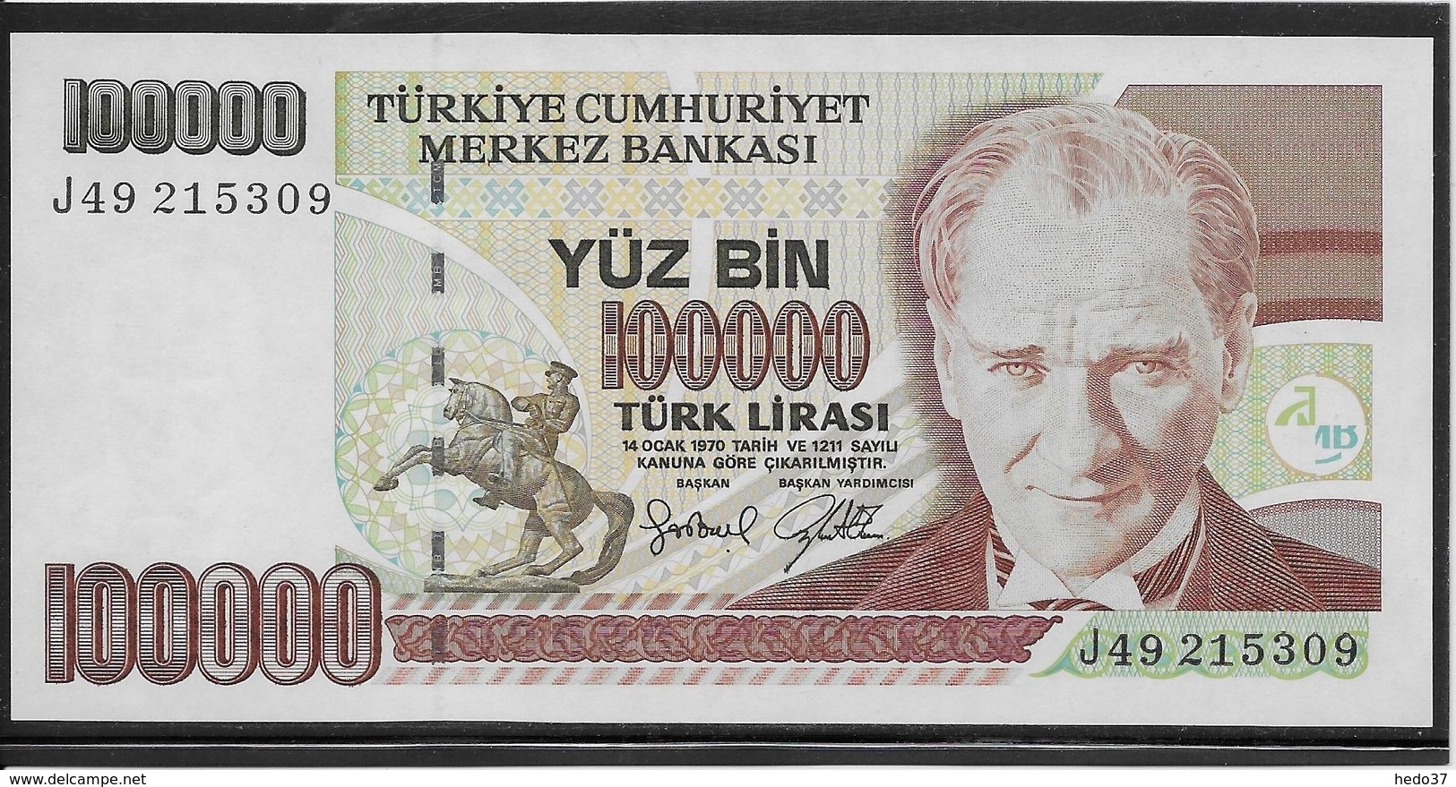 Turquie - 100000 Lira - Pick N°206 - NEUF - Turquia