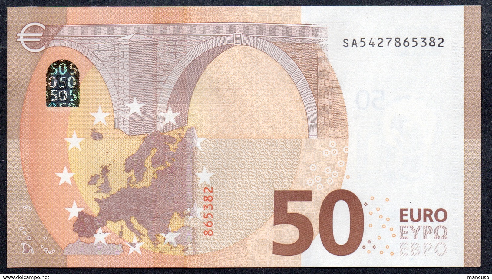 50 EURO ITALIA  SA  S021  Ch. "42"  - DRAGHI   UNC - 50 Euro