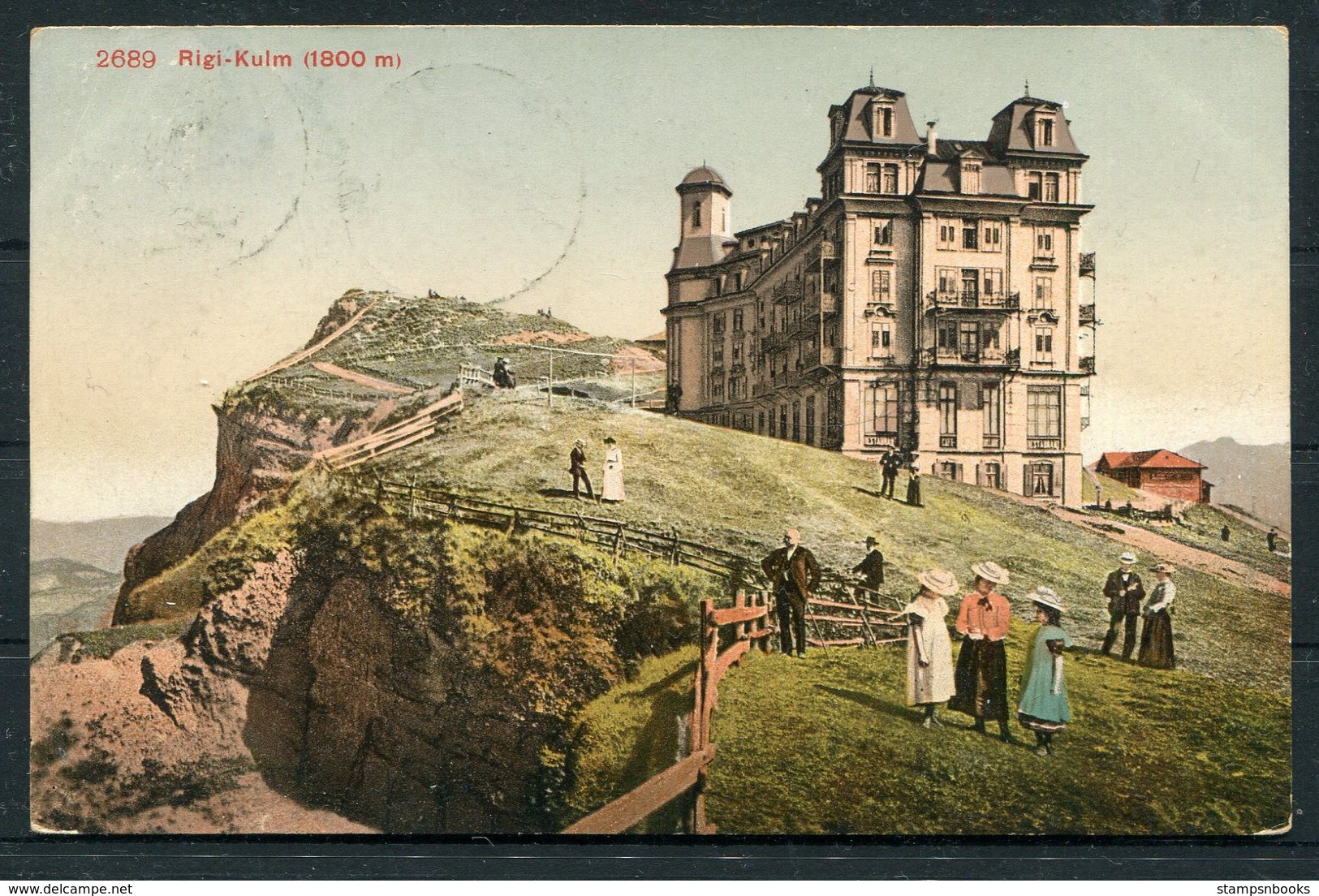 1911 Switzerland Rigi - Kulm Postcard. Hotel Cachet. Rigi - Staffel - Cartas & Documentos