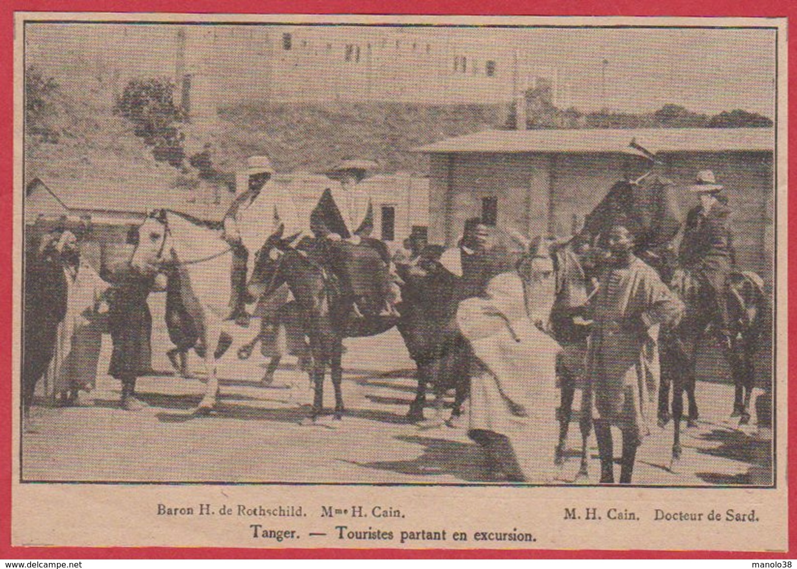 Maroc. Tanger. Touristes. Baron H De Rotchschild, M. Et Mme Cain. Scène Animée. 1911. - Non Classés