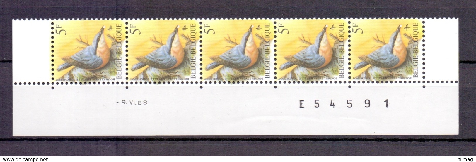 2294 BOOMKLEVER DATUMSTRIP 9VI88 POSTFRIS** A309 - 1985-.. Oiseaux (Buzin)