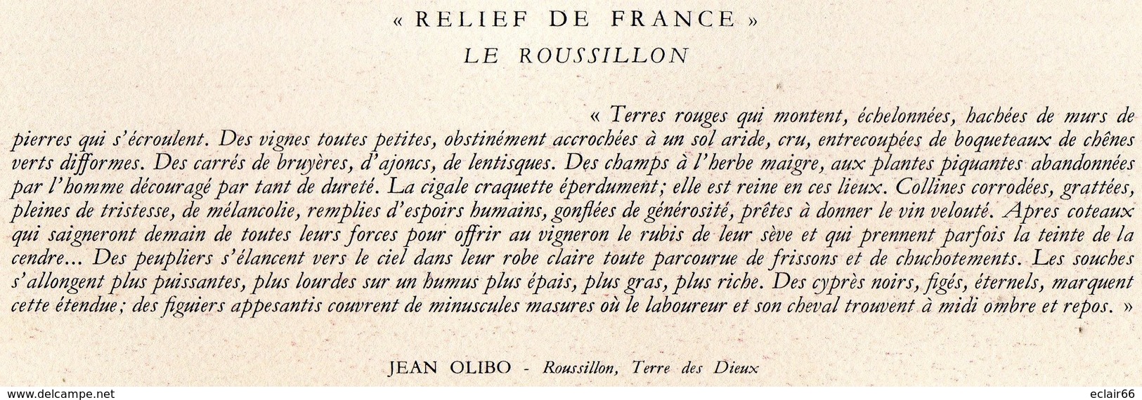 REPRO AQUARELLE. RELIEF DE FRANCE ROGER BEZOMBES:LE ROUSSILLON  28cmX22cm - Wasserfarben