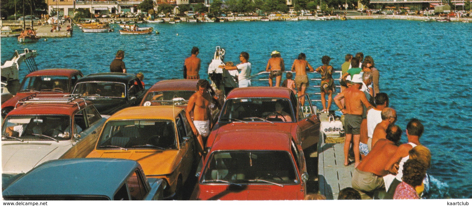 Crikvenica: OPEL KADETT B, BMW 02, FORD TAUNUS TC1, AUDI 80, MERCEDES 180 - FERRYBOAT - (YU.) - Toerisme