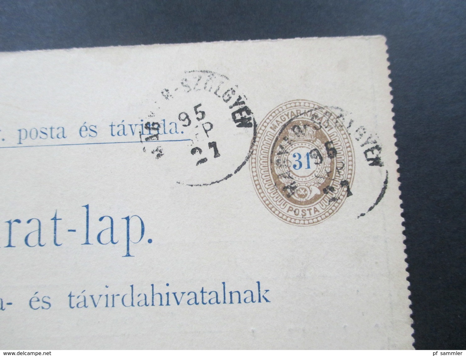Ungarn 1895 Telegrammkartenbrief TKB 3 Aus Dem Bedarf / Gebraucht! Ganzsache - Covers & Documents