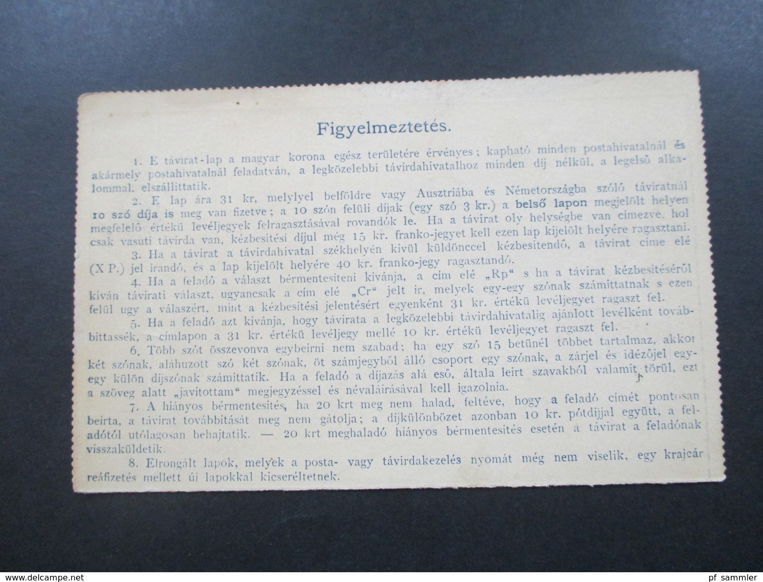 Ungarn 1895 Telegrammkartenbrief TKB 3 Aus Dem Bedarf / Gebraucht! Ganzsache - Storia Postale