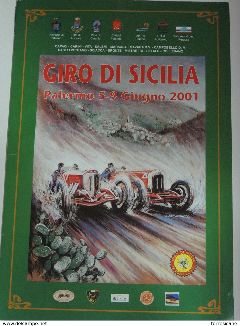 MANIFESTO GIRO SICILIA - TARGA FLORIO 2001 BY FERREYRA BASSO ALFA ROMEO - Manifesti