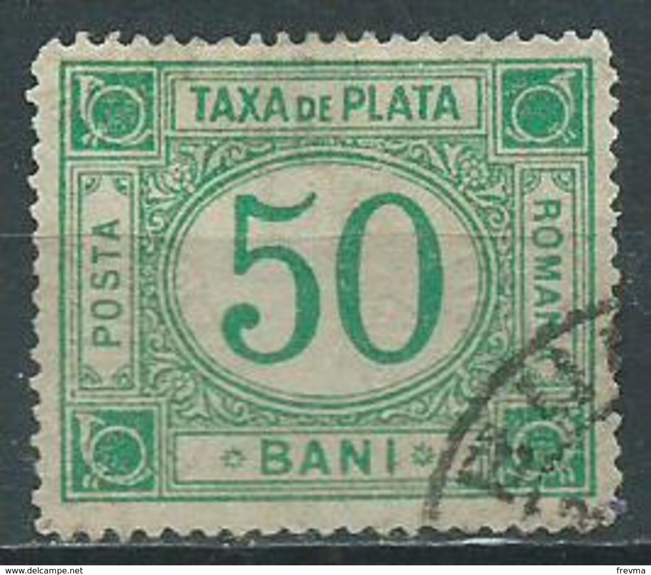 Timbre Roumanie Taxe 50b Vert Foncé 1908 - Portomarken