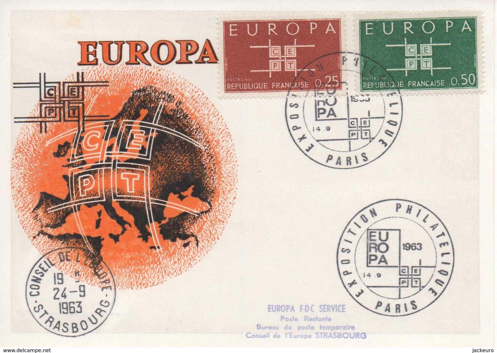 CM50  France - Carte Maximum Avec Timbres Europa 1963 En Liaison Avec Le Conseil De L'Europe  TTB - Idées Européennes