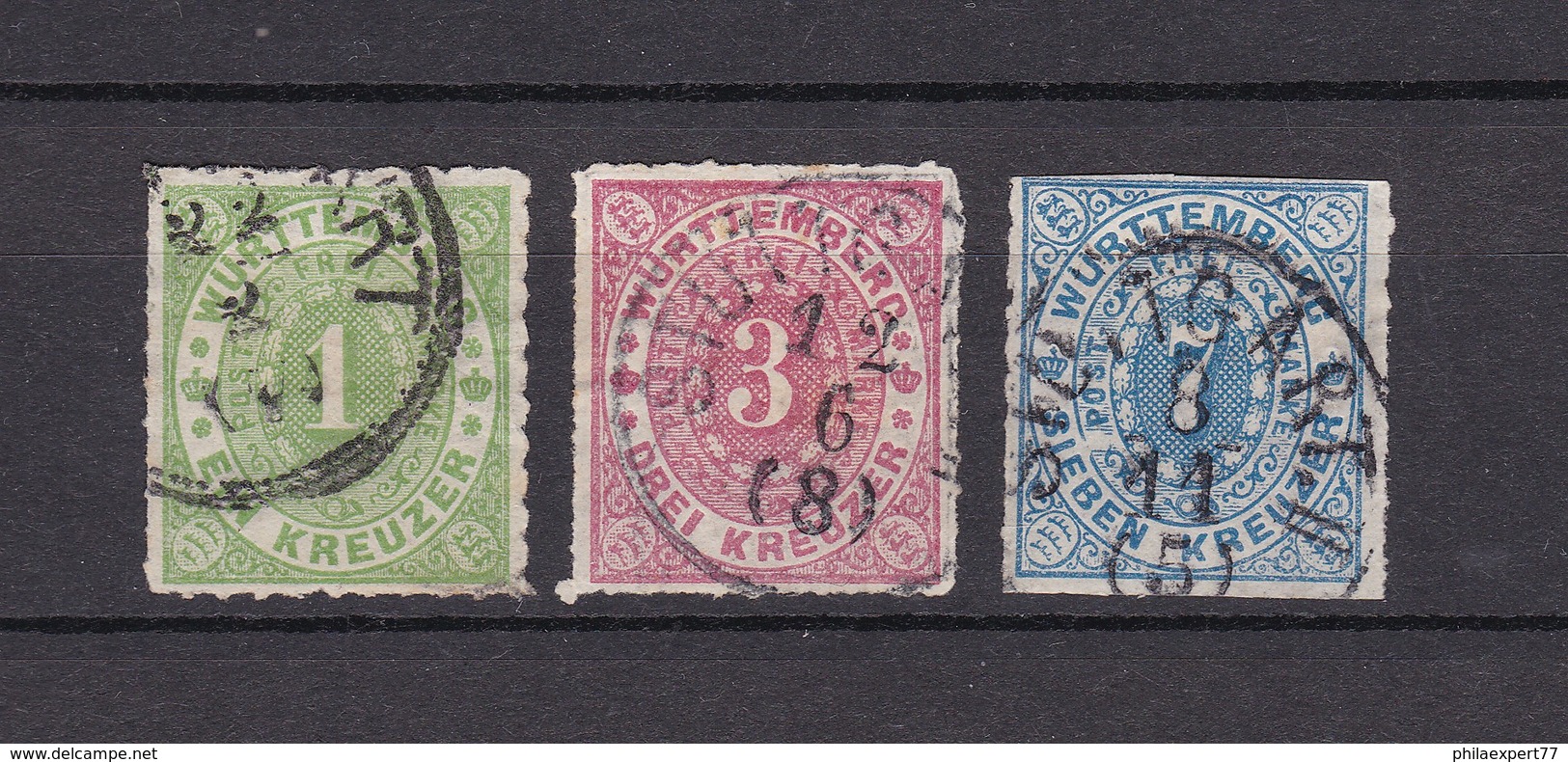 Wuerttemberg - 1869/73 - Michel Nr. 36, 38/39 - 30 Euro - Sonstige & Ohne Zuordnung