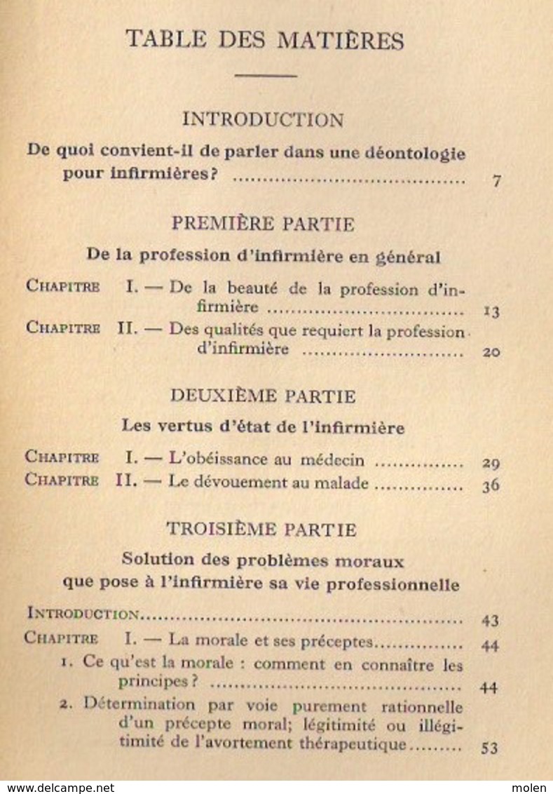 L INFIRMIERE ET SA MISSION DANS LE MONDE MODERNE 166pp ©1951 DOCTEUR R. BOIGELOT  HOPITAL SANTE MEDICAL MATERNITE Z943 - Santé