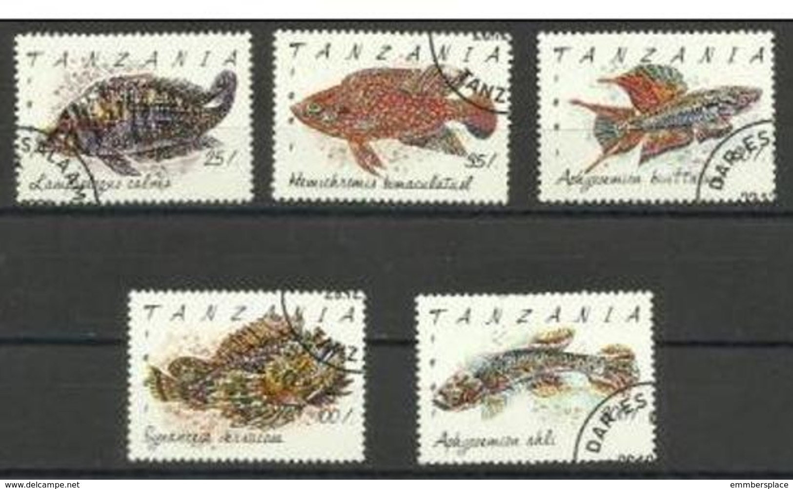 Tanzania - 1991 Fishes  CTO    SG 1138-42  Sc 818-22 - Tanzania (1964-...)