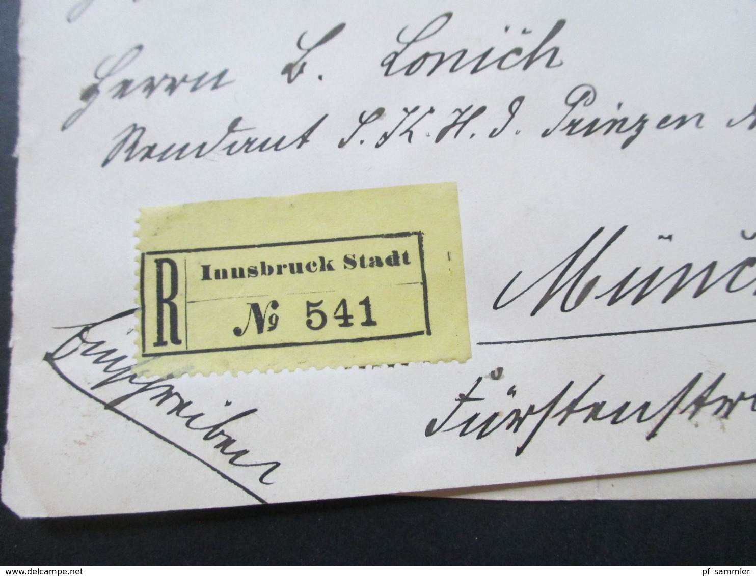 1885 Social Philately / Militärgeschichte Brief An Den Prinzen Alfons Von Bayern! Rekommandirt. Fürstliches Siegel ?! - Briefe U. Dokumente
