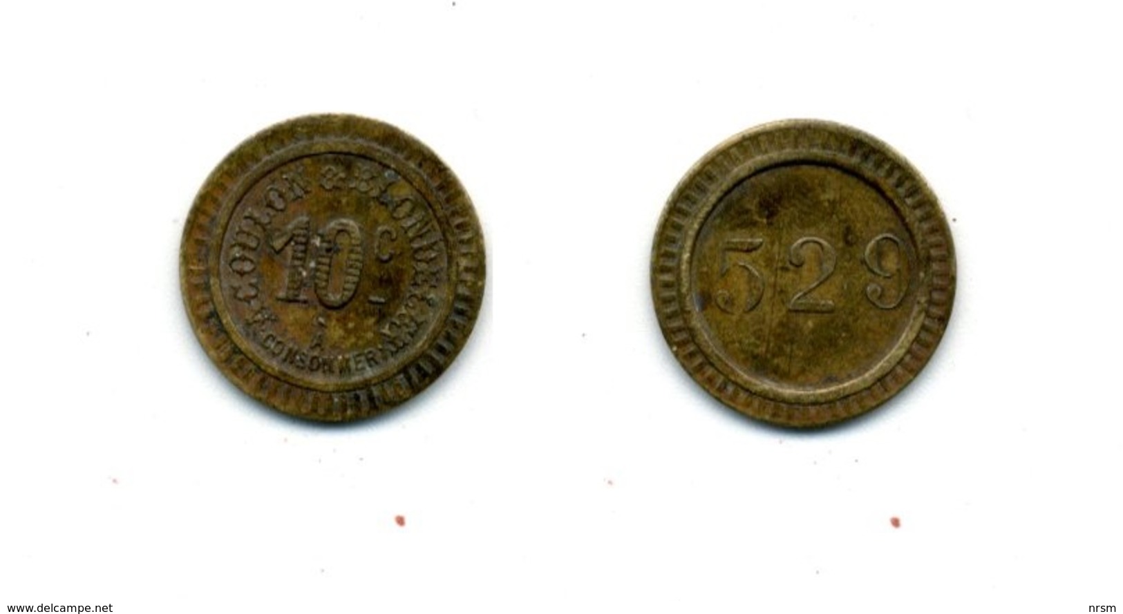 Jeton De Nécessité De 0,10 Cts / Acoulon & Blondelet (n° 529) - Monetary / Of Necessity