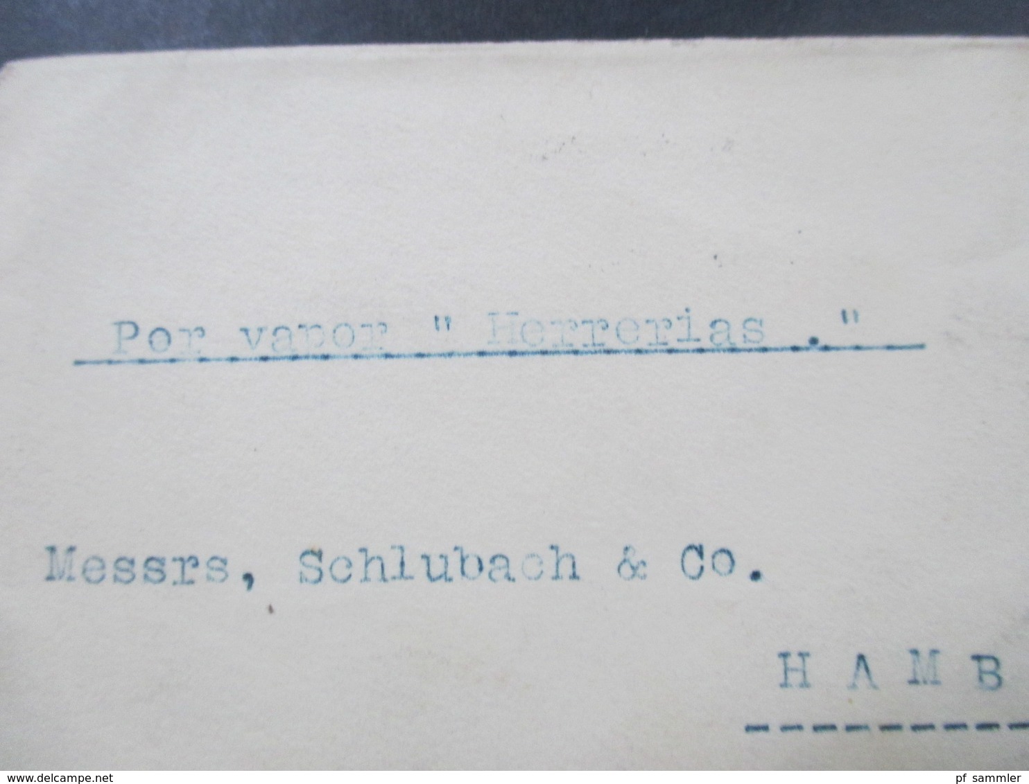 Mexiko 1904 GA Umschlag Mit Zusatzfrankatur Por Vapor Herrerias Schiffspost Nach Hamburg Rückseitig 4 Stempel - Mexiko