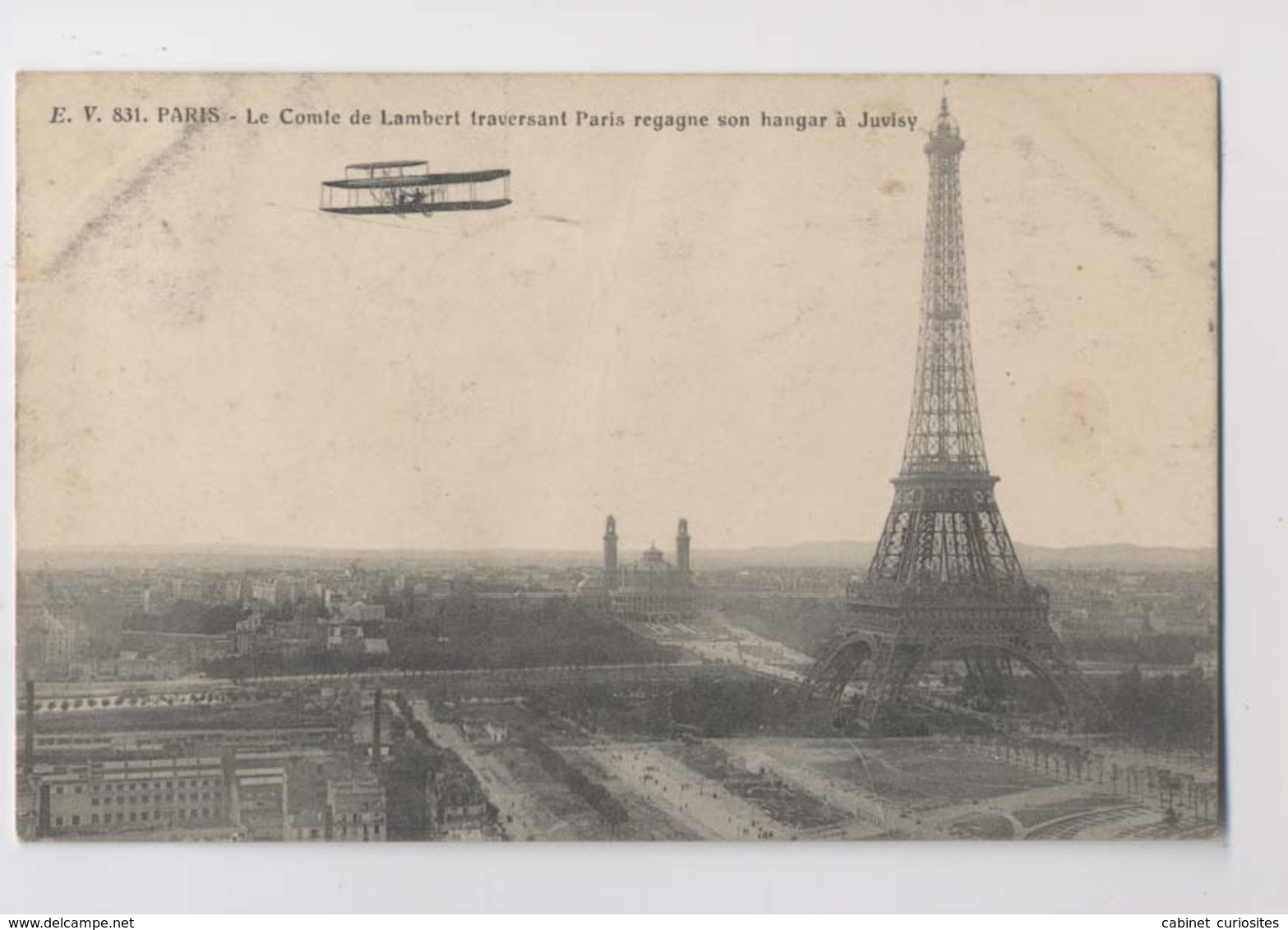 Le Comte De Lambert Traversant Paris Regagne Son Hangar à Juvisy - Tour Eiffel - Piloten