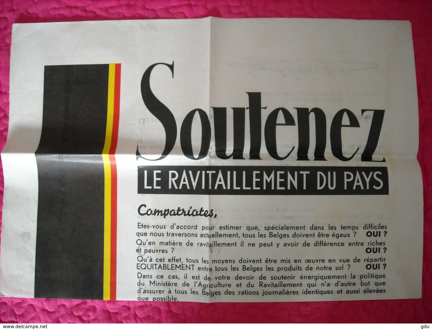 Affiche Du Ministère ( Ravitaillement Du Pays ) - 1939-45