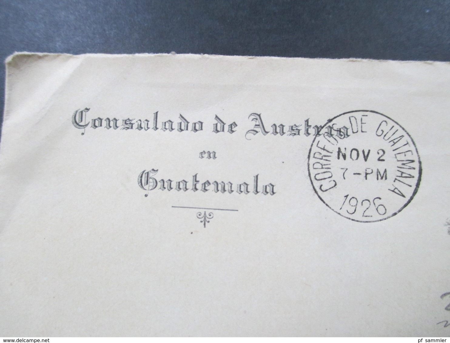 Guatemala Brief Des Colsulado De Austria En Guatemala Österreichisches Konsulat Nach Wien Kaffee Stempel Rückseitig - Guatemala