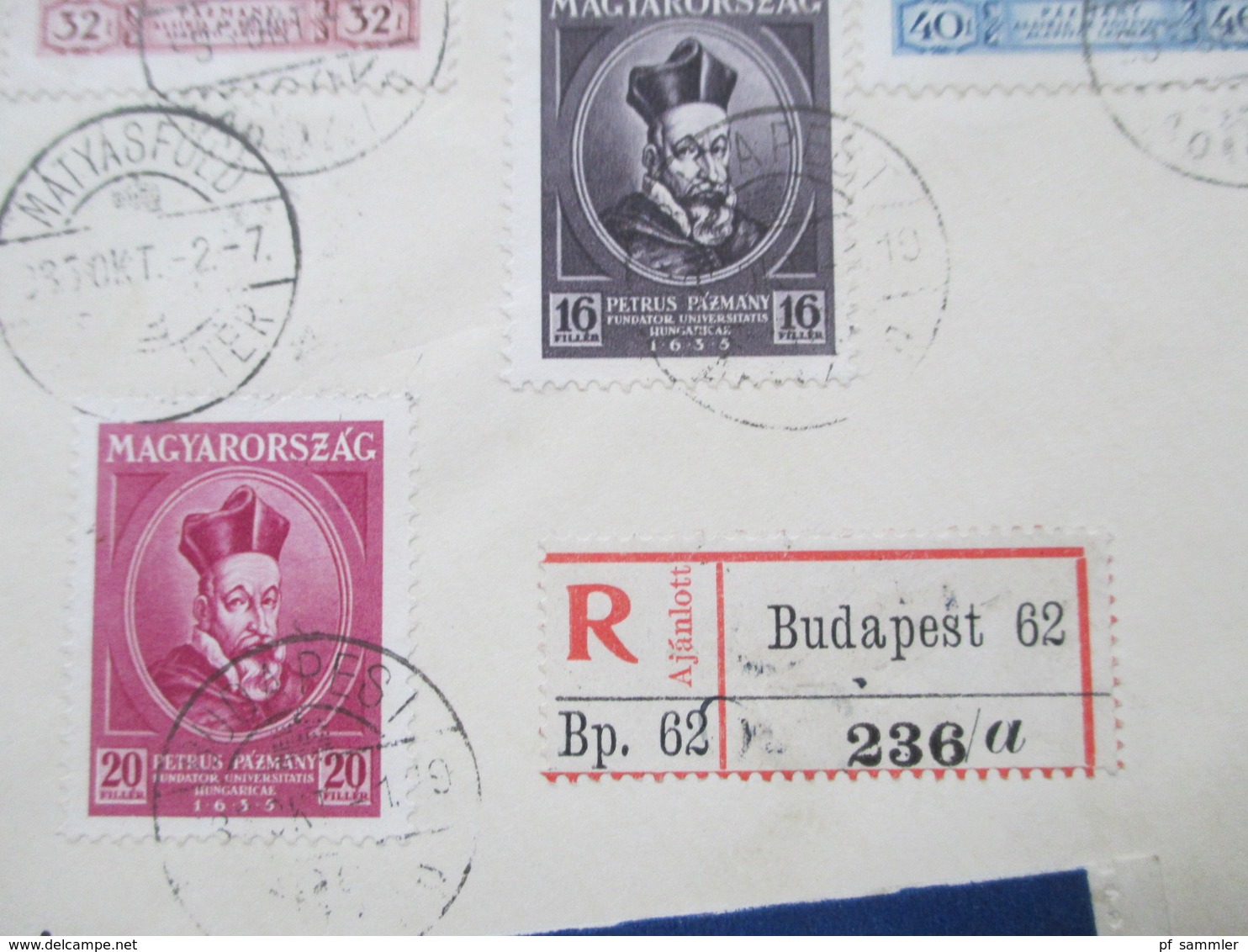 Ungarn 1935 Nr. 522 - 527 Satzbrief Einschreiben Budapest 62 Luftpostbrief An Richard Borek In Braunschweig Mit Ak Stemp - Covers & Documents
