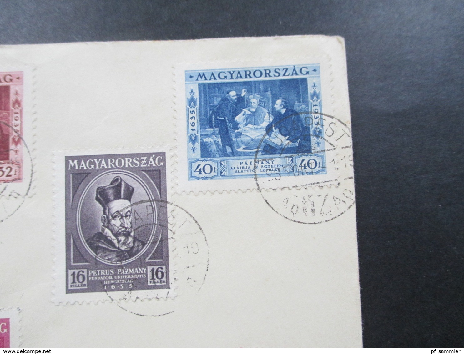 Ungarn 1935 Nr. 522 - 527 Satzbrief Einschreiben Budapest 62 Luftpostbrief An Richard Borek In Braunschweig Mit Ak Stemp - Lettres & Documents