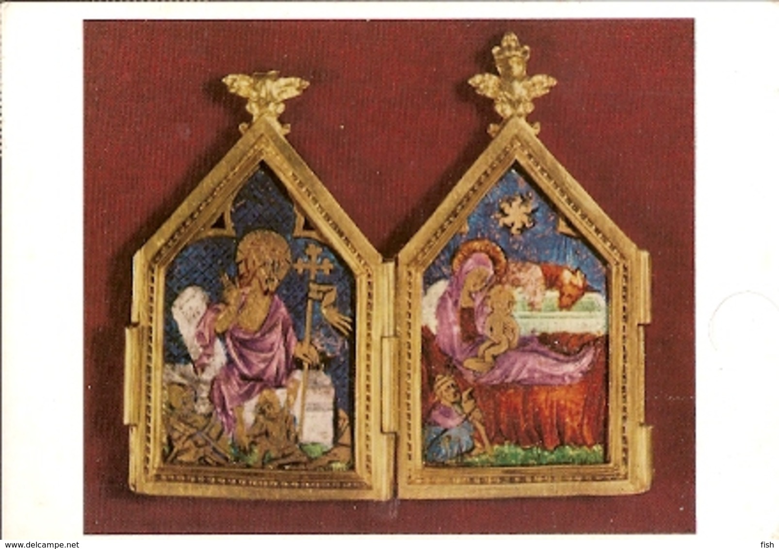 England & Circulated, Victoria And Albert Museum, Diptych, Resurrection And Nativity Fulham To Lisboa 1973 (88) - Autres & Non Classés