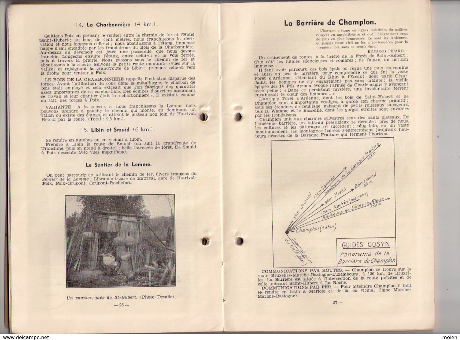 GUIDE DES ARDENNES BELGES HAUTE ARDENNE SAINT-HUBERT BASTOGNE LIBRAMONT CHAMPLON LAVACHERIE POIX 104pp Ca©1932 Z100 - Tourism Brochures