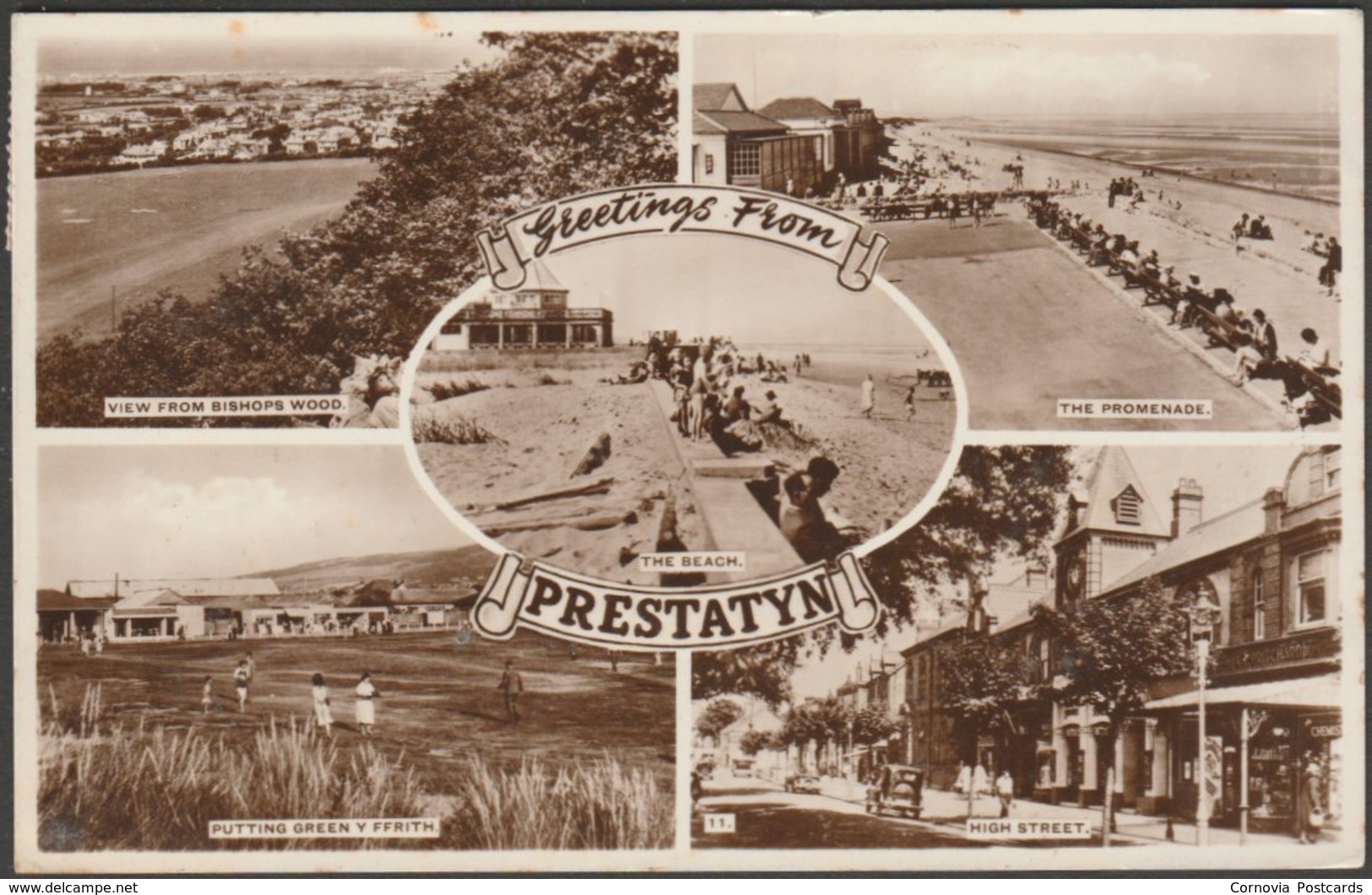 Multiview, Greetings From Prestatyn, Flintshire, 1955 - RP Postcard - Flintshire