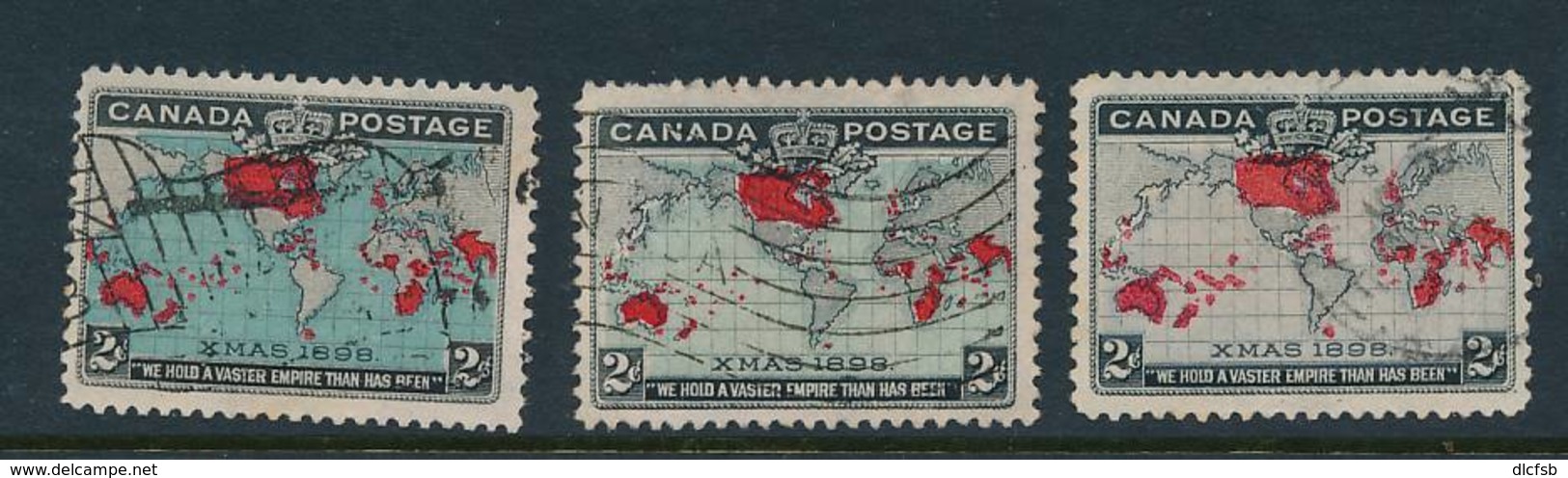 CANADA, 1898 2c The Three Shades As Listed In SG , Fine, Cat £22 - Gebruikt