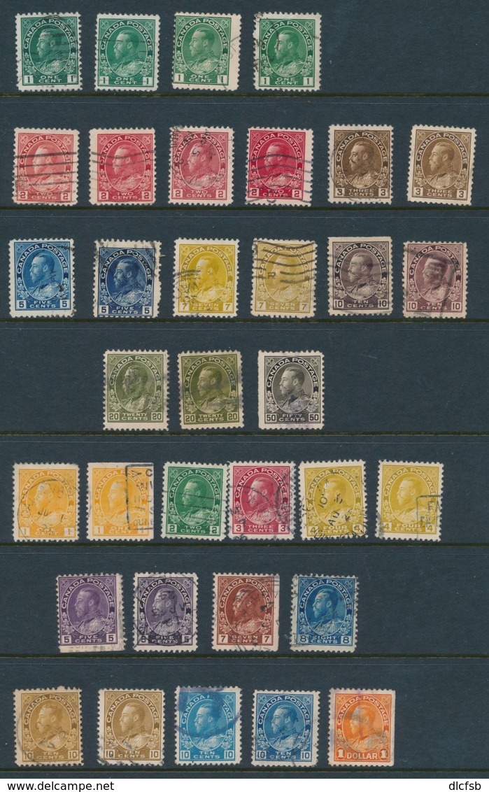 CANADA, 1911 And 1922 Sets With Shades , Fine, Cat £76 - Gebruikt