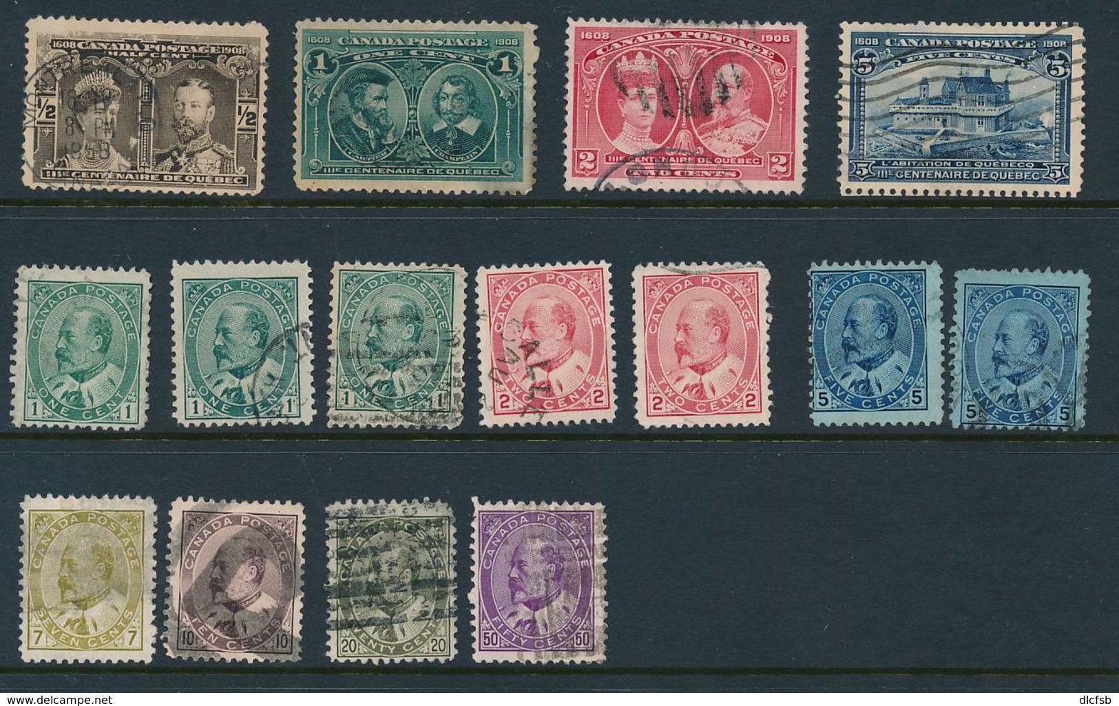 CANADA, 1903 Edward VII Selection (2 Stamps Small Perf Fault) , Fine, Cat £245 - Gebruikt