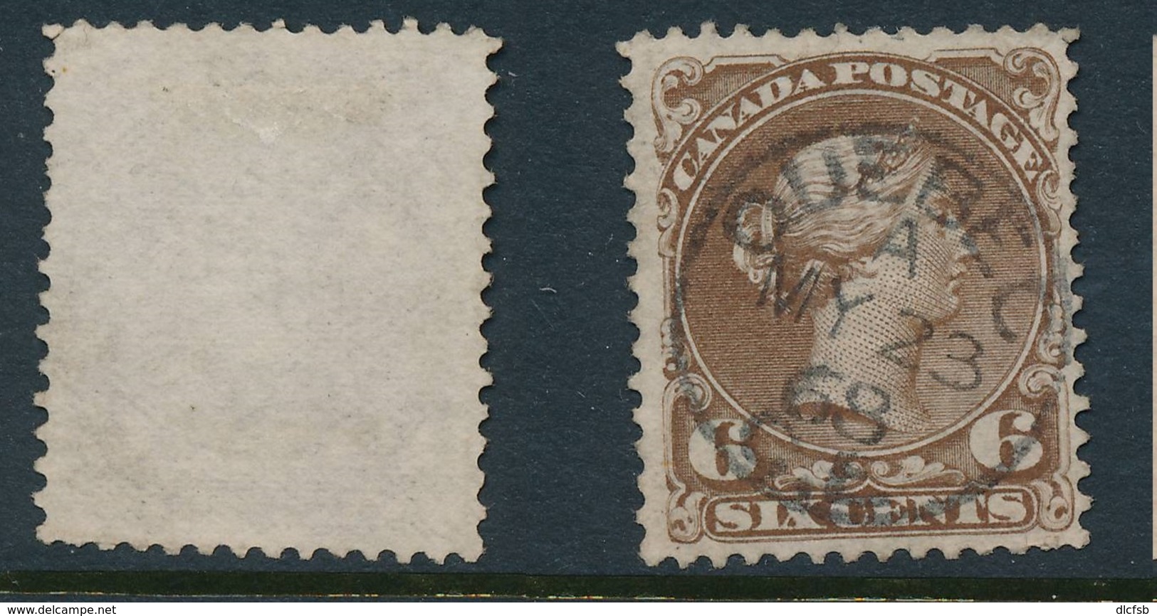 CANADA, 1868 WELL-CENTERED And FINE  6c  Blackish Brown, SG59, Cat £75 - Gebruikt