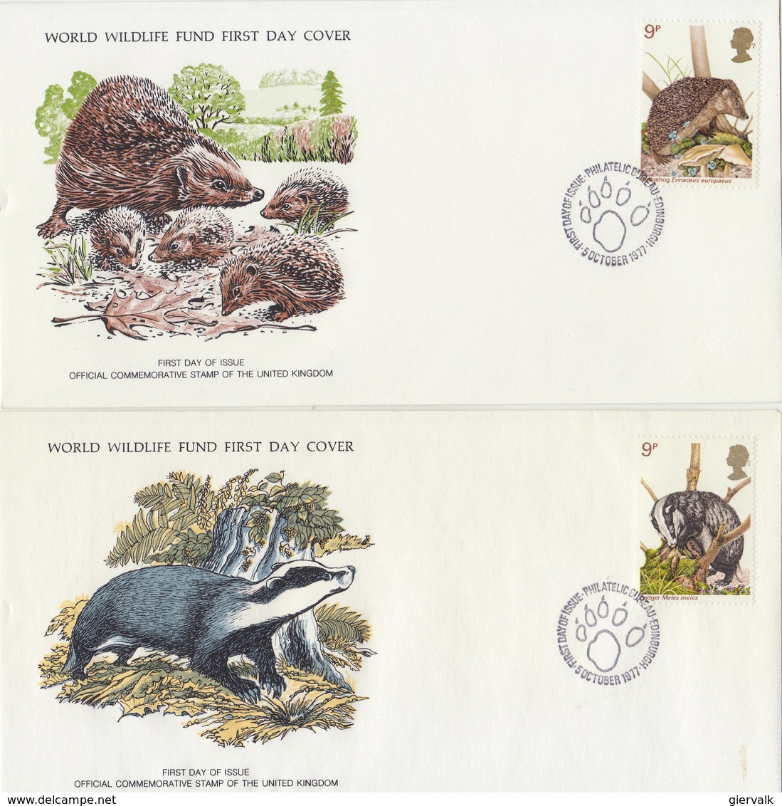 UNITED KINGDOM 1977 FDC (5) WWF With Mammals. - FDC