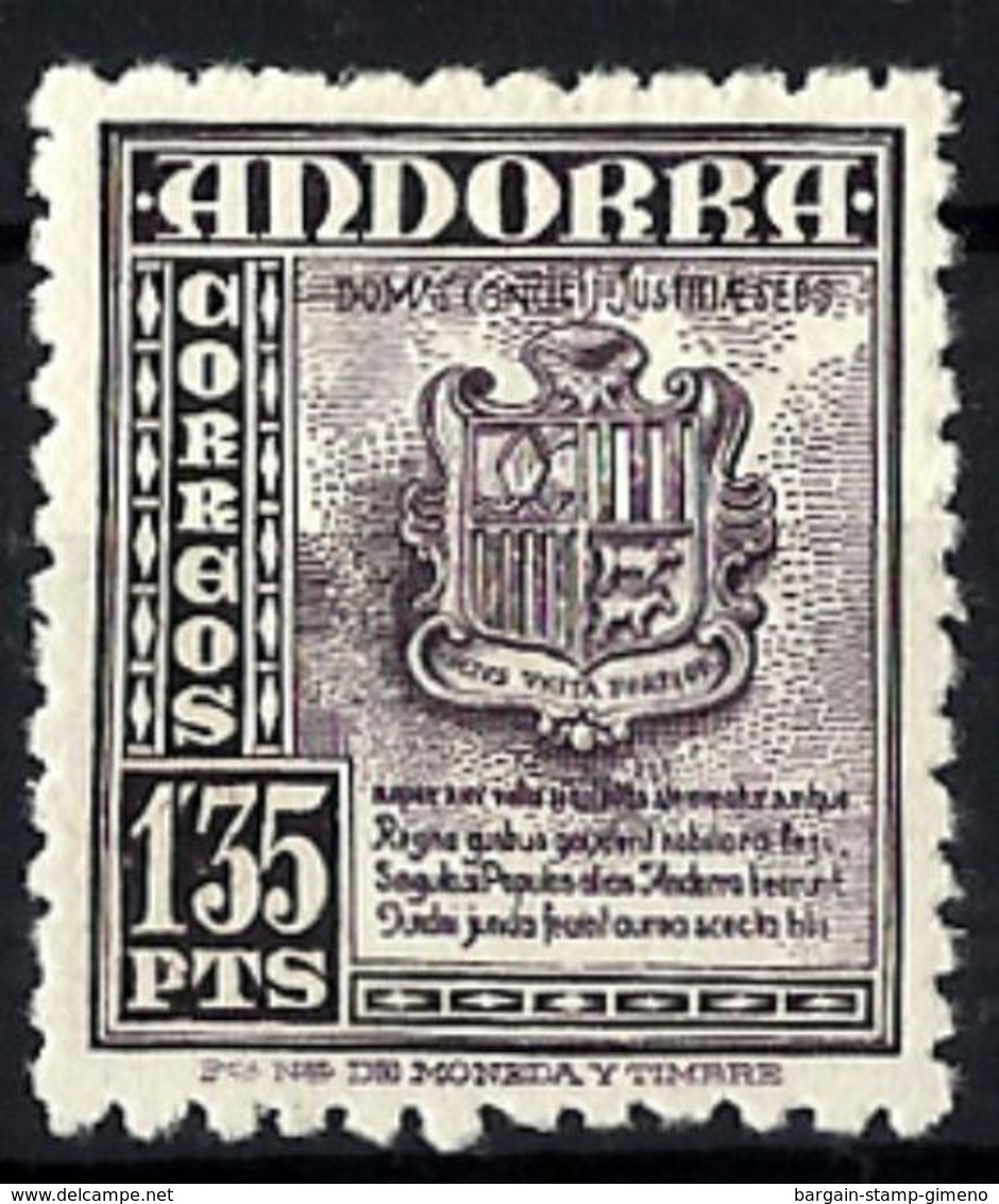 Andorra Española Nº 55 Con Charnela - Neufs