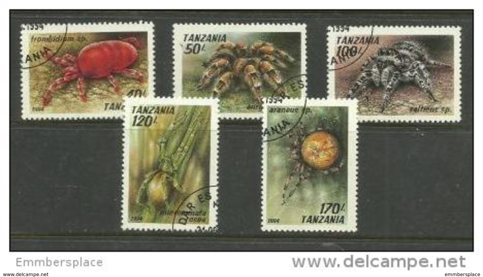 Tanzania - 1994 Arachnids  CTO    SG 1830-4  Sc 1235-9 - Tanzania (1964-...)