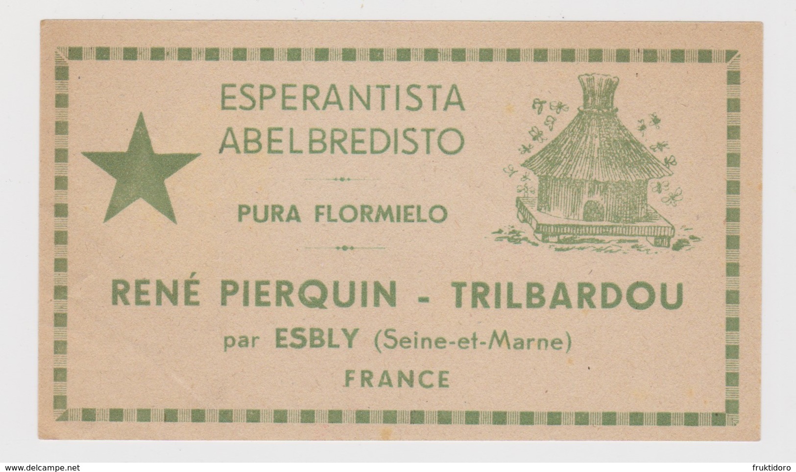 Honey Label From France With Esperanto Text - Mielo-etikedo El Francio Kun Esperanto Teksto - Reclame