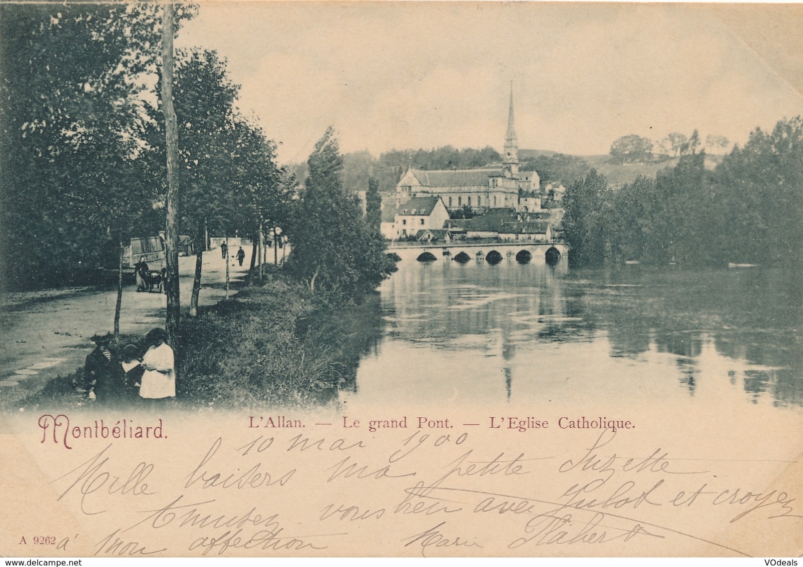 CPA - France - (25) Doubs - Montbéliard - L'allan - Le Grand Pont - L'Eglise Catholique - Montbéliard