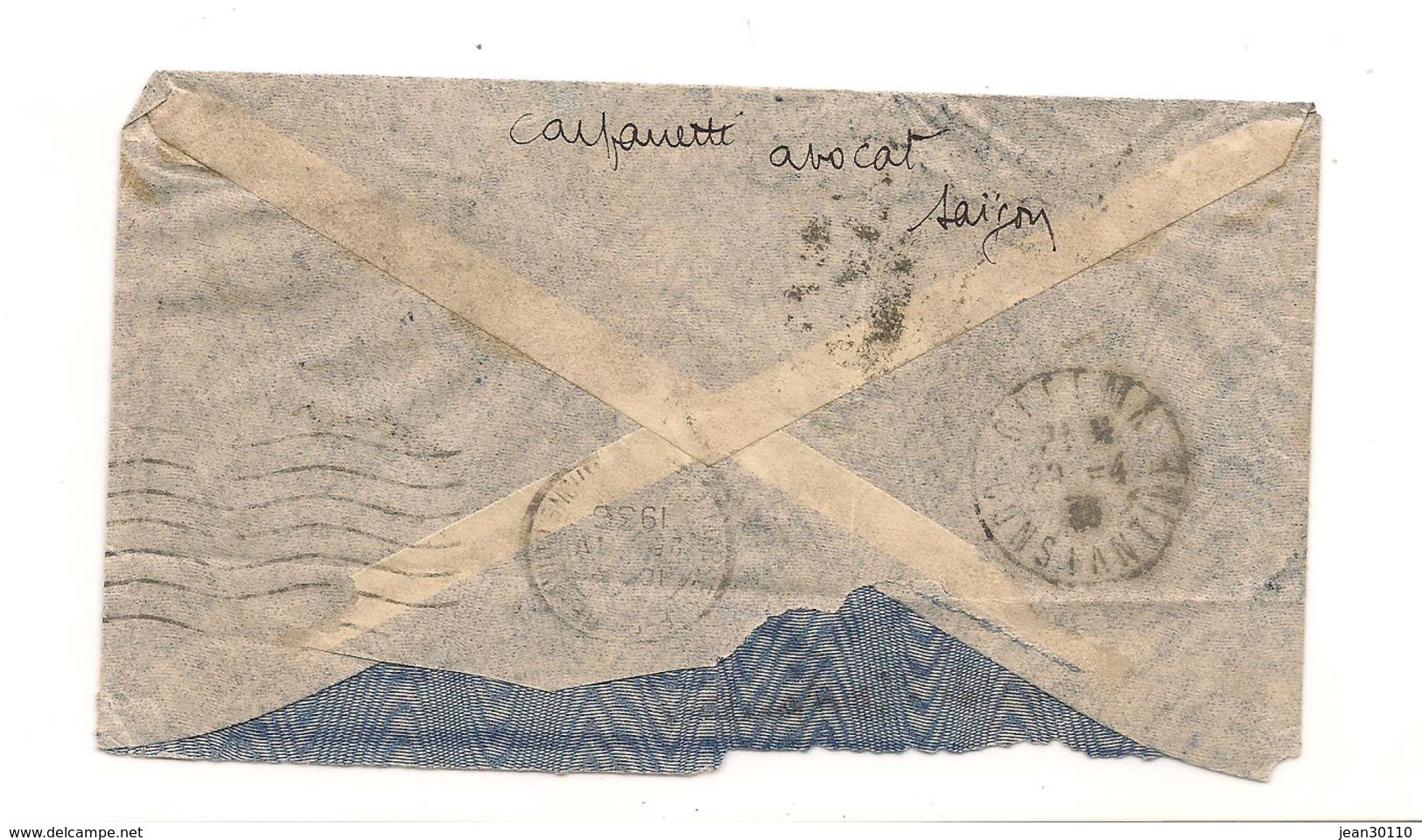 INDOCHINE 1936 ENVELOPPE VIA  GUELMA (ALGÉRIE) - Covers & Documents