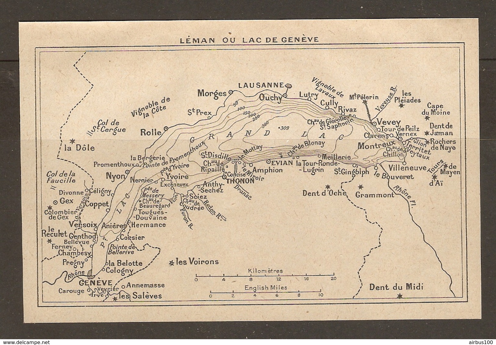 CARTE PLAN 1935 - LEMAN Ou LAC De GENEVE - MORGES LAUSANNE OUCHY NYON Les VOIRONS MONTREUX VEVEY - Cartes Topographiques