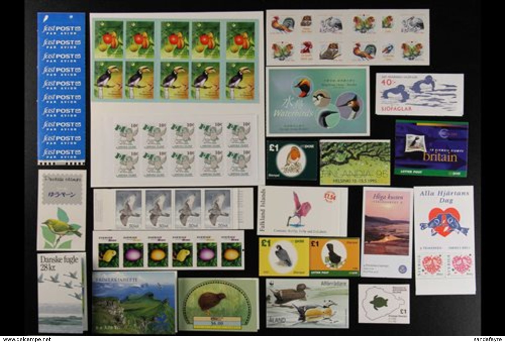 BIRDS BOOKLETS ACCUMULATION - Modern Issues From Across The World, We See Falkland Islands, Sweden, Singapore, Ireland,  - Unclassified