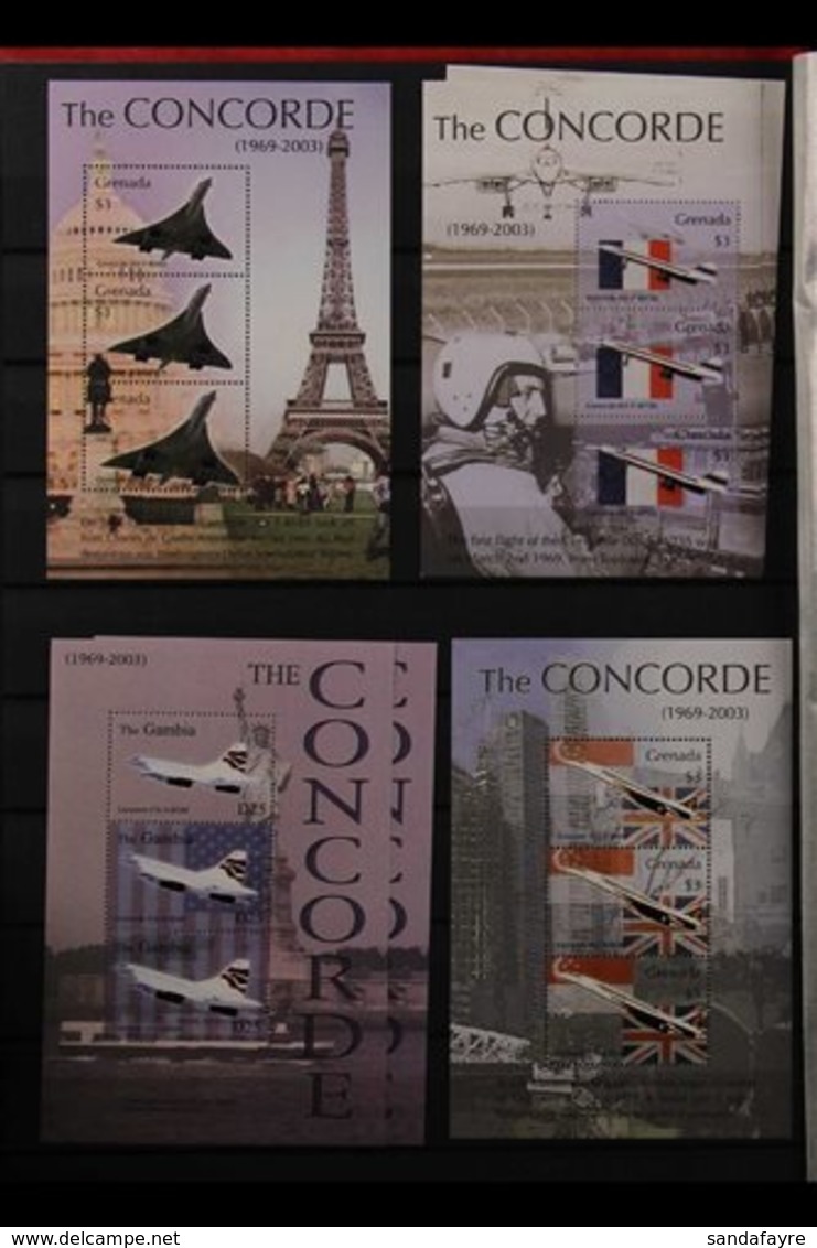 CONCORDE ON STAMPS 1969-2003 World Collection Of Never Hinged Mint Or Used Stamps Plus A Similar Range Of Miniature Shee - Unclassified