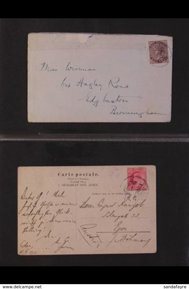 1899-1964 COVERS & CARDS COLLECTION An Interesting Collection That Includes 1899 QV 1a India On Cover To Birmingham, 191 - Aden (1854-1963)
