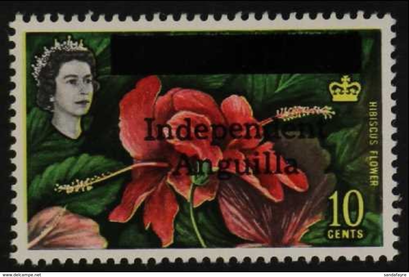 1967 10c Hibiscus Flower Opt'd "Independent Anguilla" SG 8, Never Hinged Mint. For More Images, Please Visit Http://www. - Anguilla (1968-...)