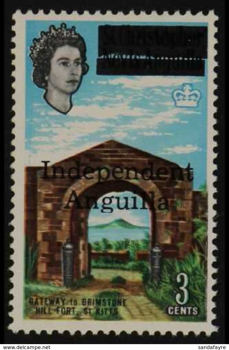 1967 3c Gateway To Fort Opt'd "Independent Anguilla" SG 4, Never Hinged Mint. For More Images, Please Visit Http://www.s - Anguilla (1968-...)