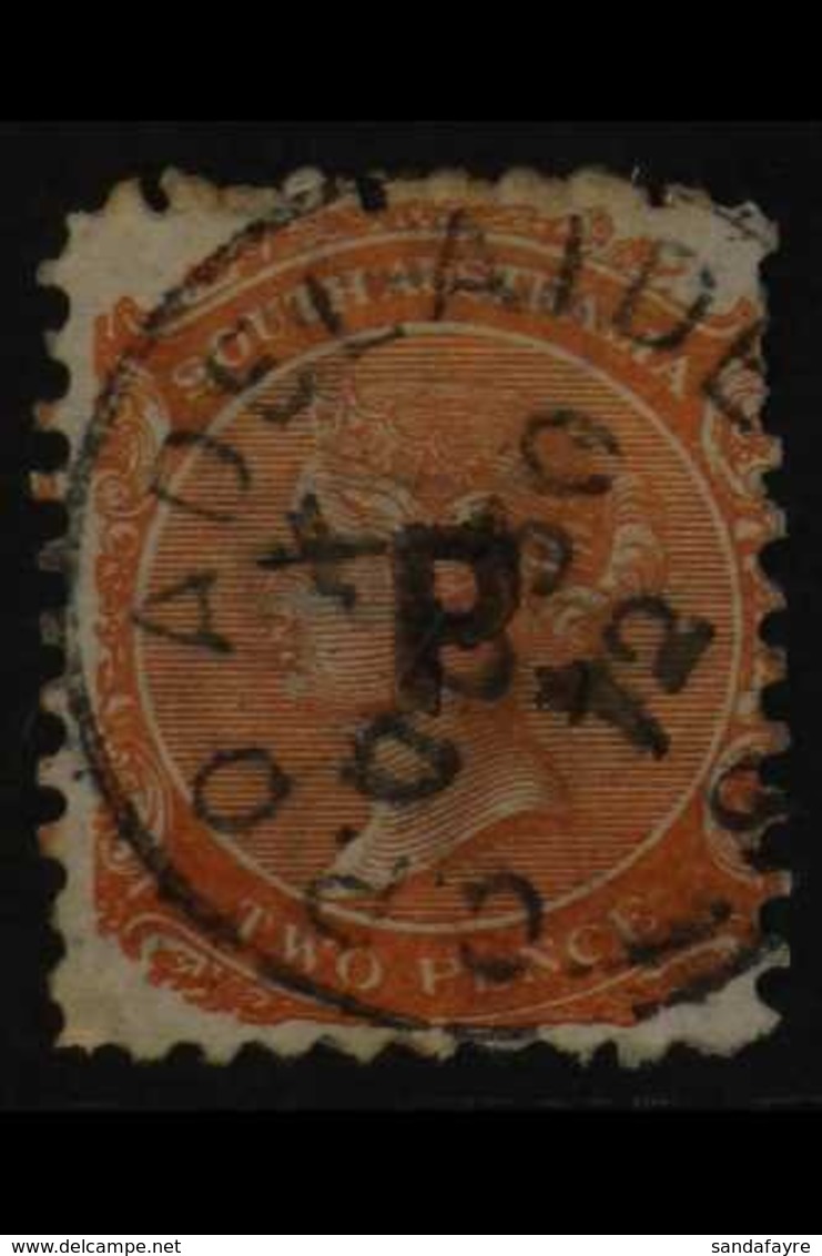 SOUTH AUSTRALIA DEPARTMENTAL 1871 2d Brick-red P.10 Opt'd "P" (Police) Used. For More Images, Please Visit Http://www.sa - Andere & Zonder Classificatie