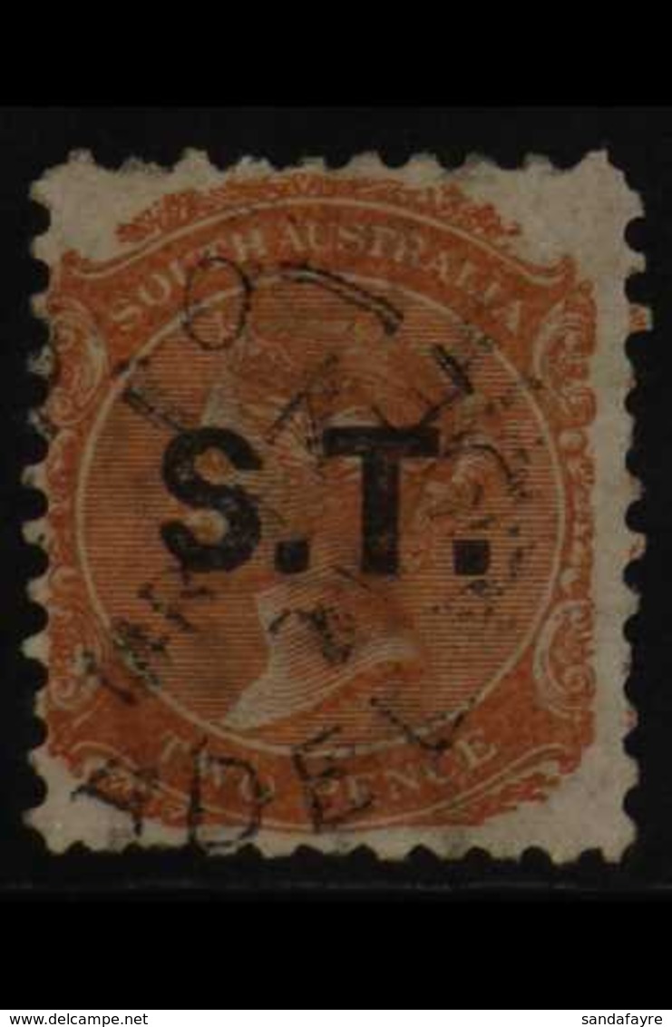SOUTH AUSTRALIA DEPARTMENTAL 1870 2d Brick- Red P.10 Opt'd "S.T." (Superintendent Of Telegraphs) Used. For More Images,  - Other & Unclassified