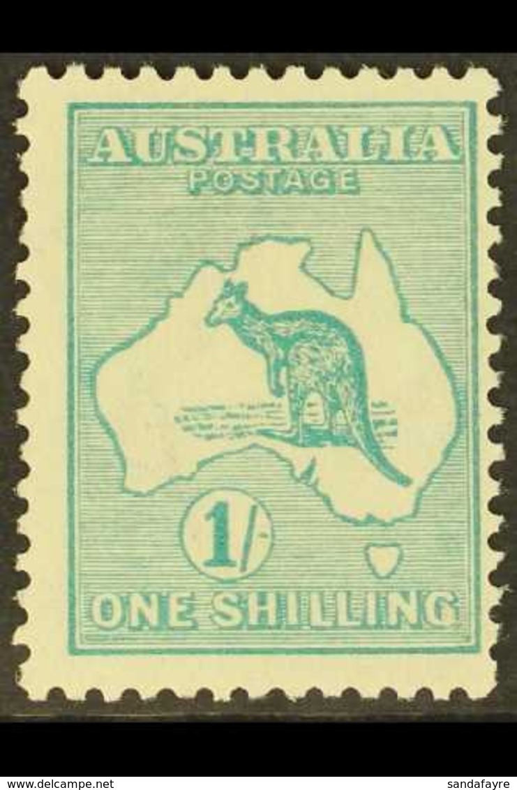 1915 1s Blue-green Kangaroo, SG 28, Mint. For More Images, Please Visit Http://www.sandafayre.com/itemdetails.aspx?s=628 - Other & Unclassified