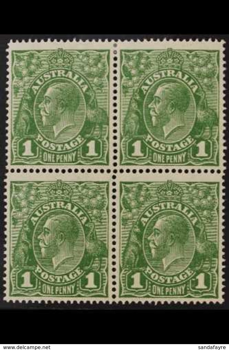 1926 1d Sage - Green, Perf 14, Wmk Mult Crown A, Variety "Dot Before 1"in Block Of 4 With Normals. For More Images, Plea - Other & Unclassified