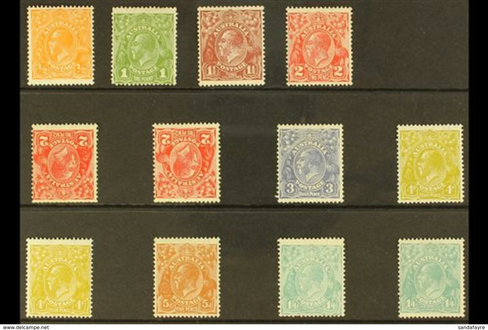 1931-36 MINT KGV HEADS "C Of A" Over Crown Watermark Selection On A Stock Card. Includes Most Values To 1s4d Shades Inc  - Otros & Sin Clasificación