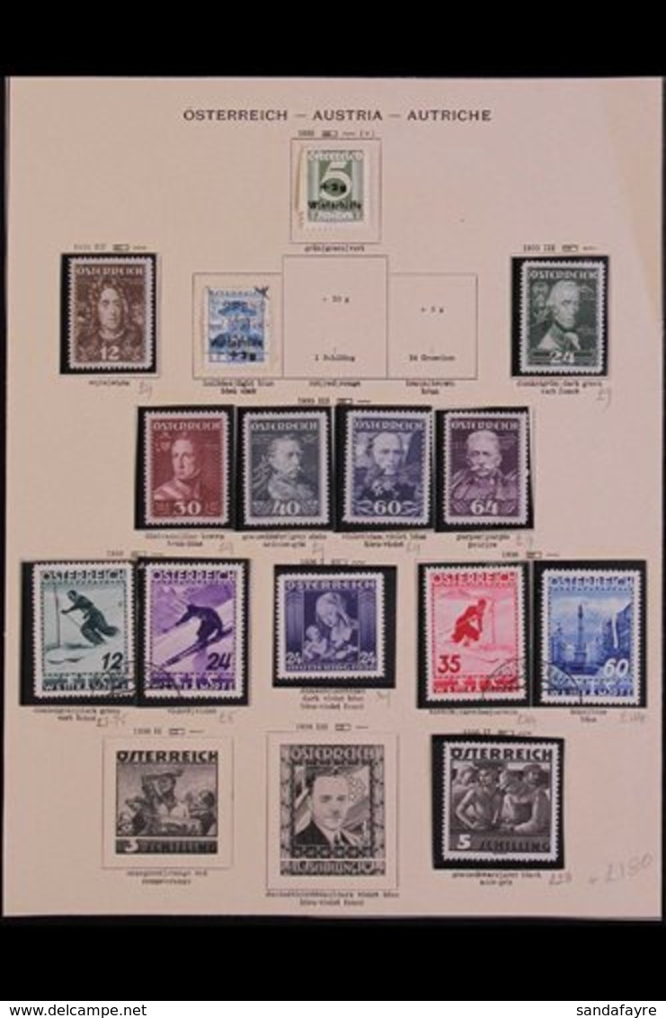 1935 - 7 SMALL COLLECTION - MOSTLY SETS Useful Mint And Used Range Including 1935 Marshals Set Mint, 1936 Skiing Set Use - Other & Unclassified